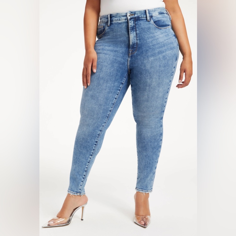 GOOD AMERICAN WOMEN GOOD LEG STRAIGHT HIGH RISE JEANS INDIGO SIZE 18 NWT
